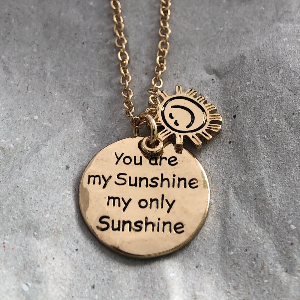 You Are My Sunshine Necklace Pendant- sun charm - Picture 2 of 9